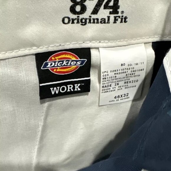 Dickies New 874 Plain Front 46 X 32 NWT Twill Pants - Picture 7 of 7